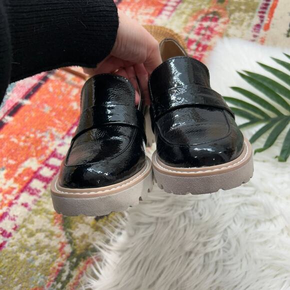 Dolce Vita Neutral Black Minimalist Wedge Platform Heeled Henri Loafer 6.5 - Picture 6 of 10